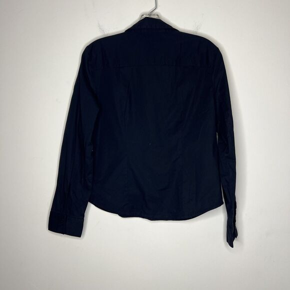 Old Navy The Slim Shirt Medium Black Button Up Collar Office Career Minimalist - Picture 5 of 8